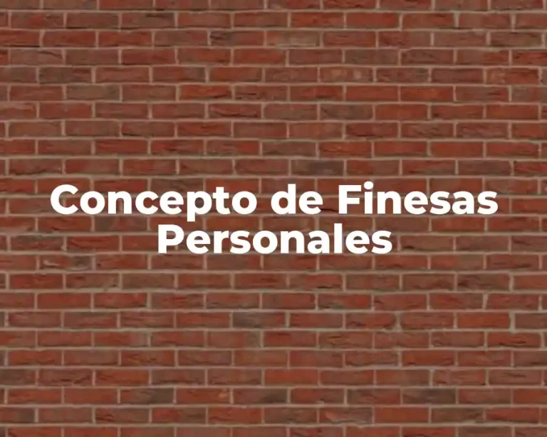 Concepto de Finesas Personales