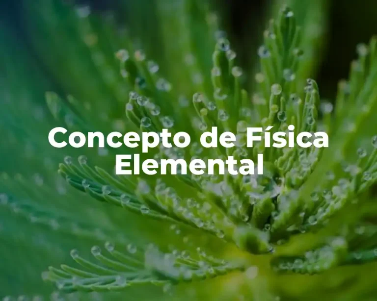 Concepto de Física Elemental