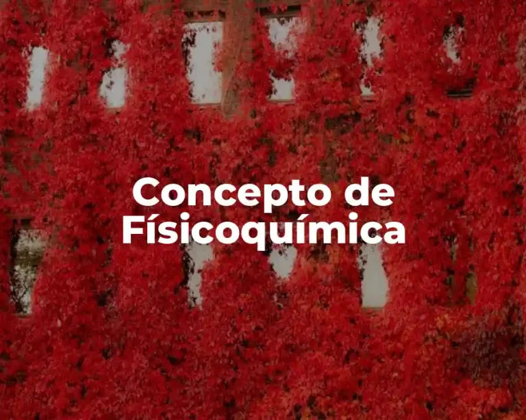 Concepto de Físicoquímica