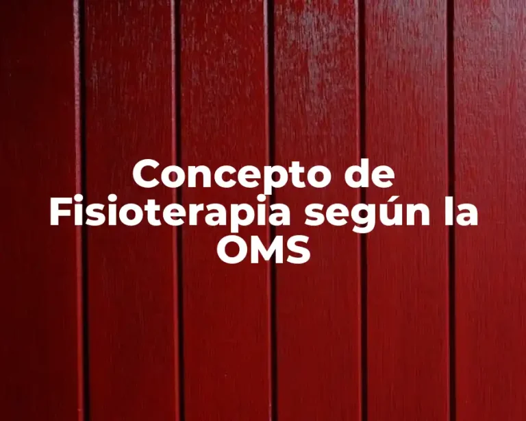 Concepto de Fisioterapia según la OMS