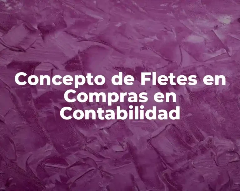 Concepto de Fletes en Compras en Contabilidad