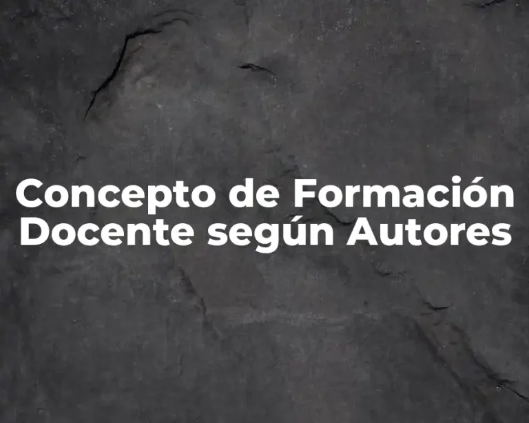 Concepto de Formación Docente según Autores
