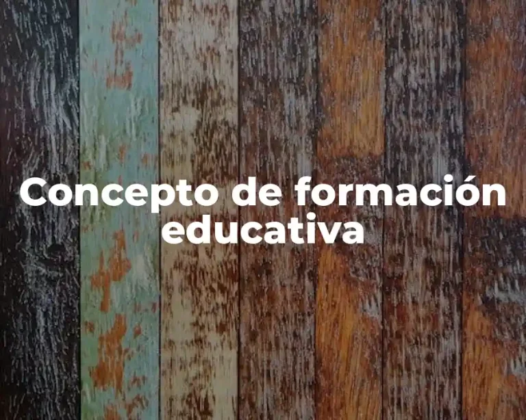 Concepto de formación educativa