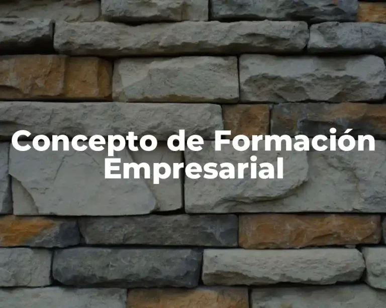 Concepto de Formación Empresarial