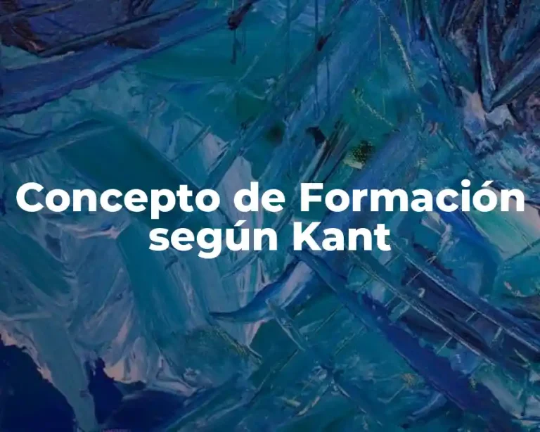Concepto de Formación según Kant