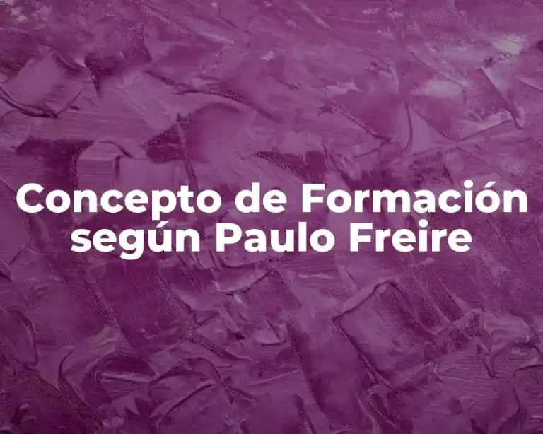 Concepto de Formación según Paulo Freire