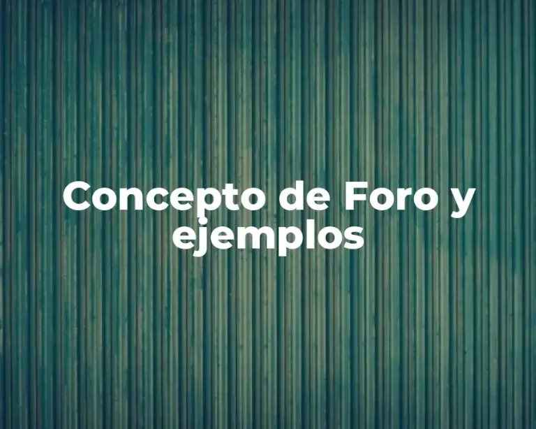 Concepto de Foro y ejemplos