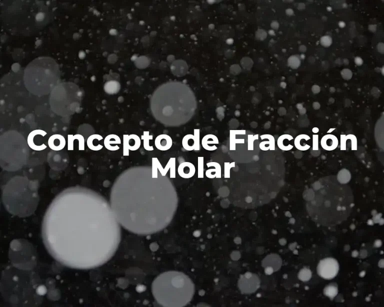 Concepto de Fracción Molar