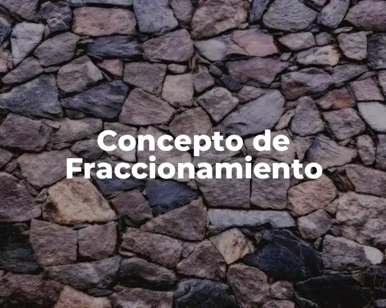 Concepto de Fraccionamiento