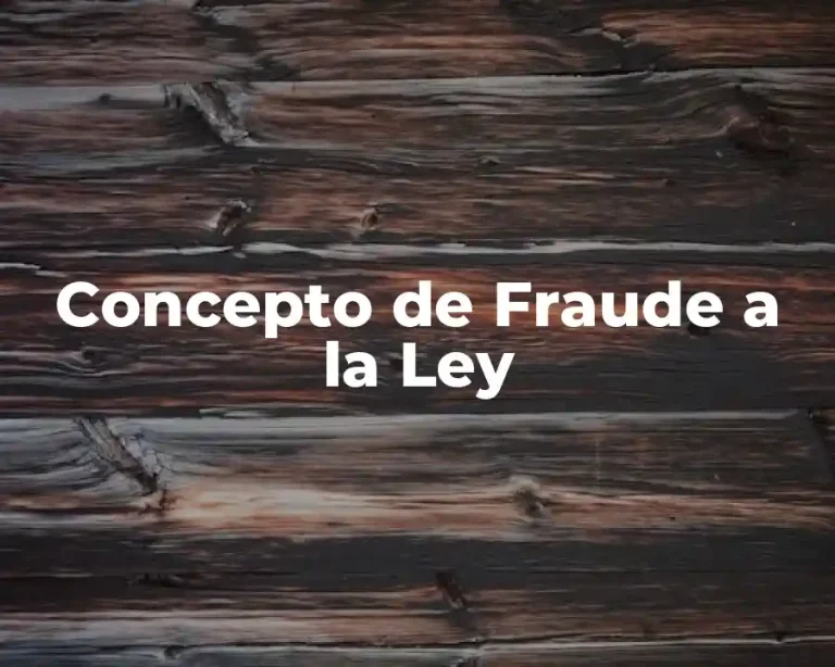 Concepto de Fraude a la Ley