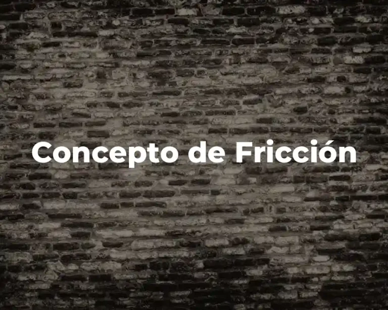 Concepto de Fricción