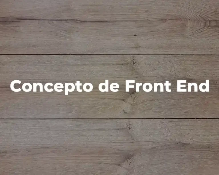Concepto de Front End