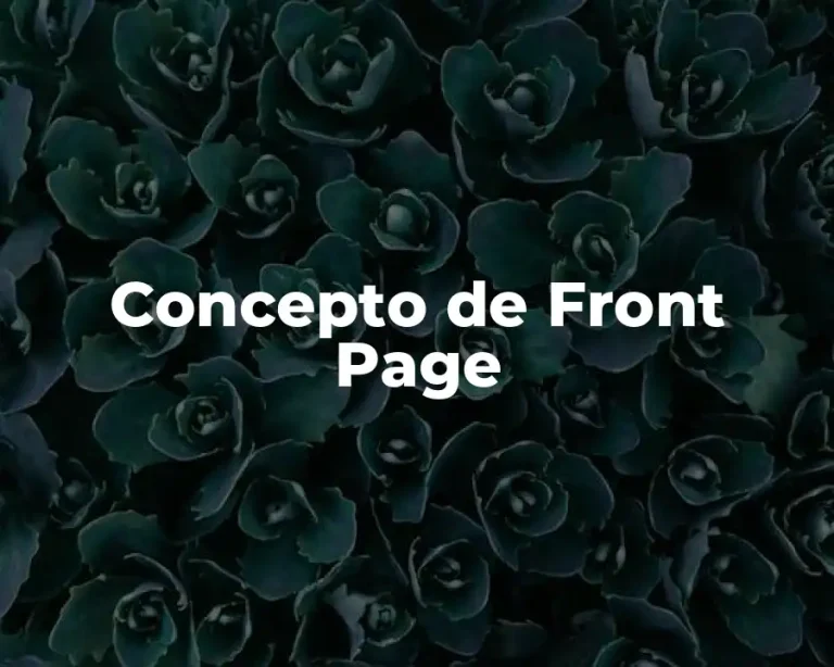Concepto de Front Page