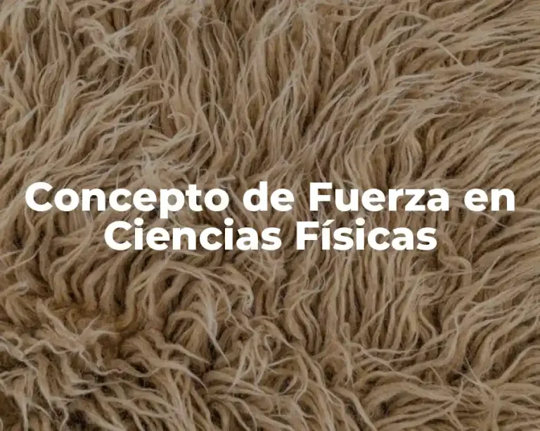Concepto de Fuerza en Ciencias Físicas