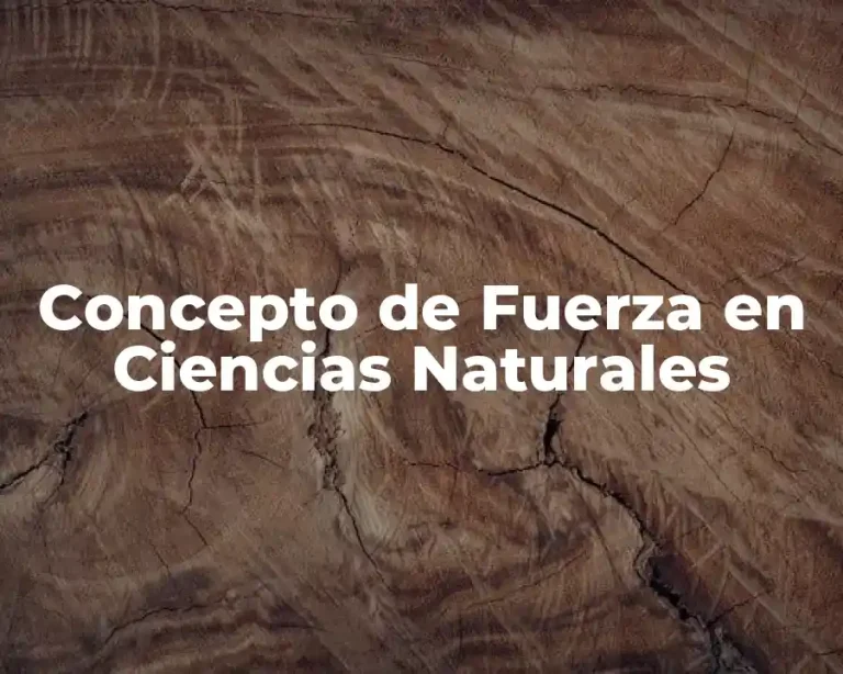 Concepto de Fuerza en Ciencias Naturales