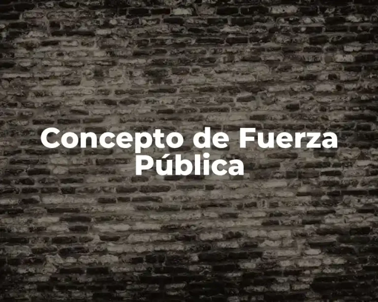 Concepto de Fuerza Pública