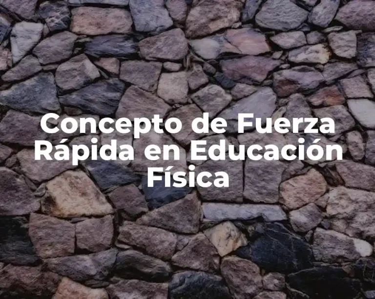 Concepto de Fuerza Rápida en Educación Física