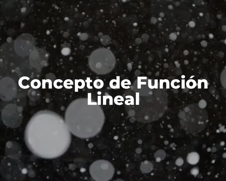 Concepto de Función Lineal