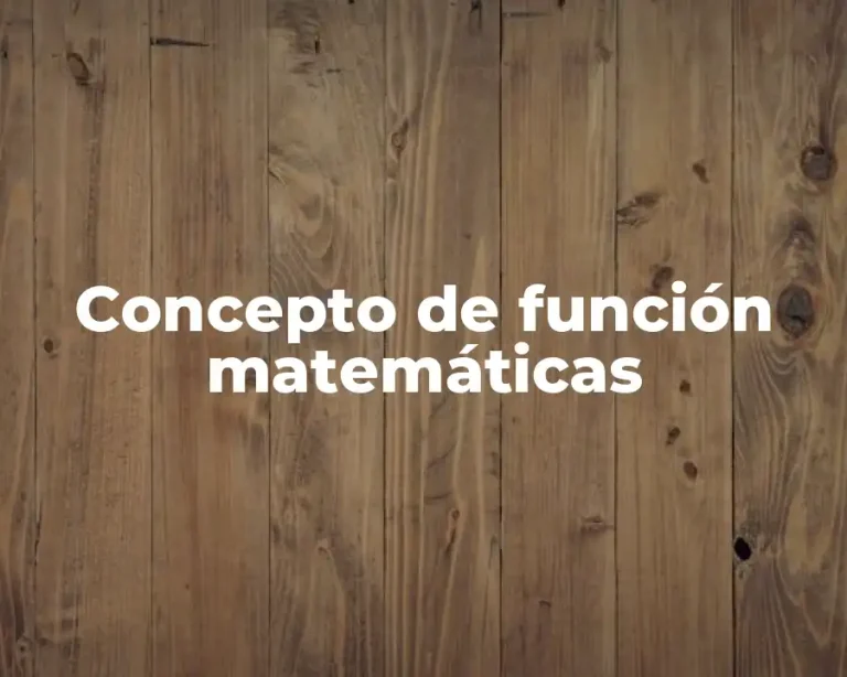 Concepto de función matemáticas