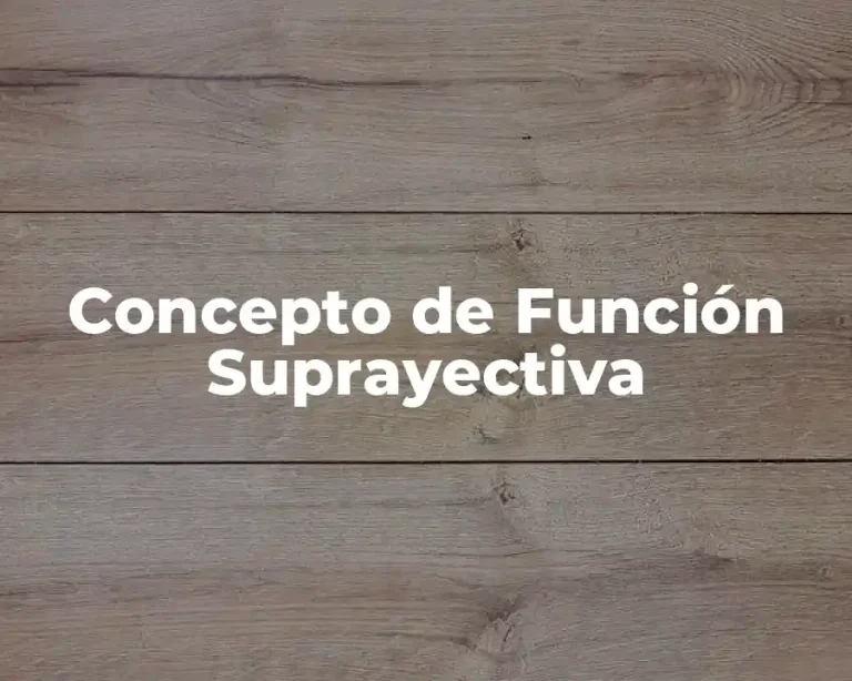 Concepto de Función Suprayectiva