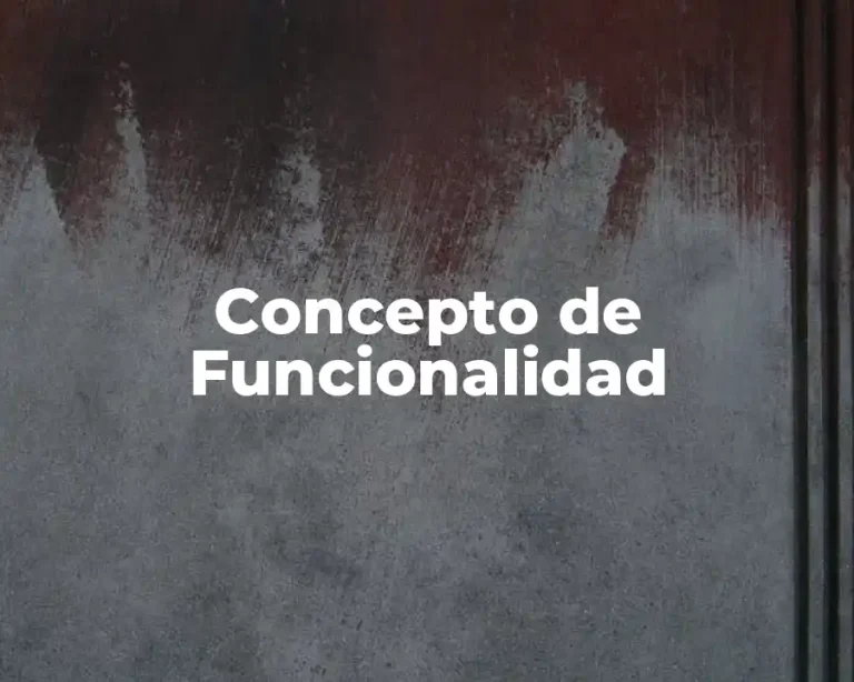 Concepto de Funcionalidad
