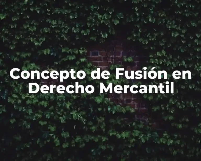 Concepto de Fusión en Derecho Mercantil