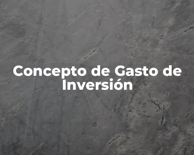Concepto de Gasto de Inversión
