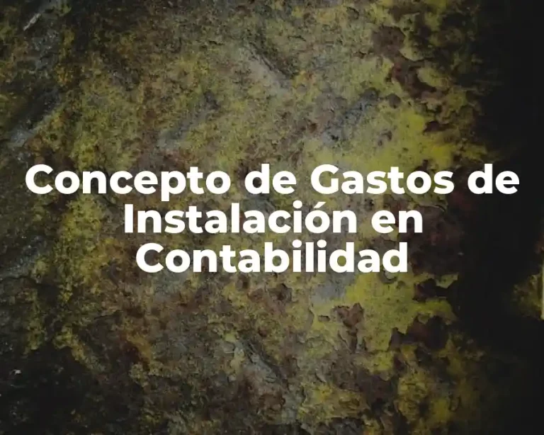 Concepto de Gastos de Instalación en Contabilidad