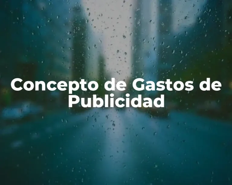 Concepto de Gastos de Publicidad