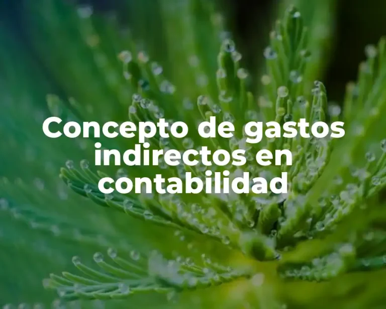 Concepto de gastos indirectos en contabilidad