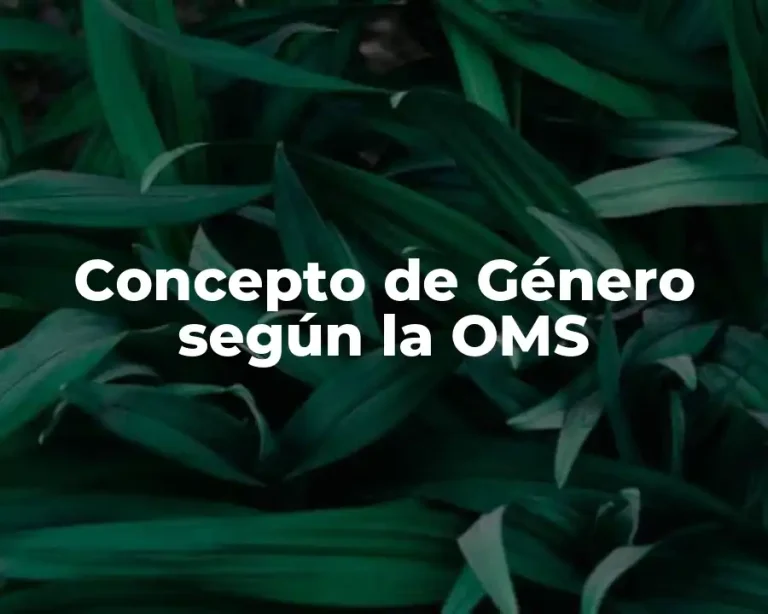 Concepto de Género según la OMS