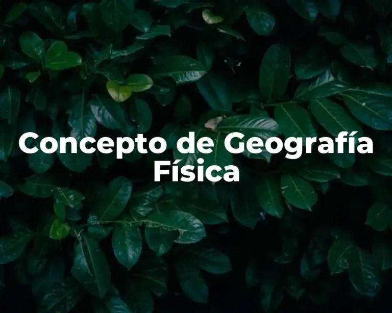 Concepto de Geografía Física