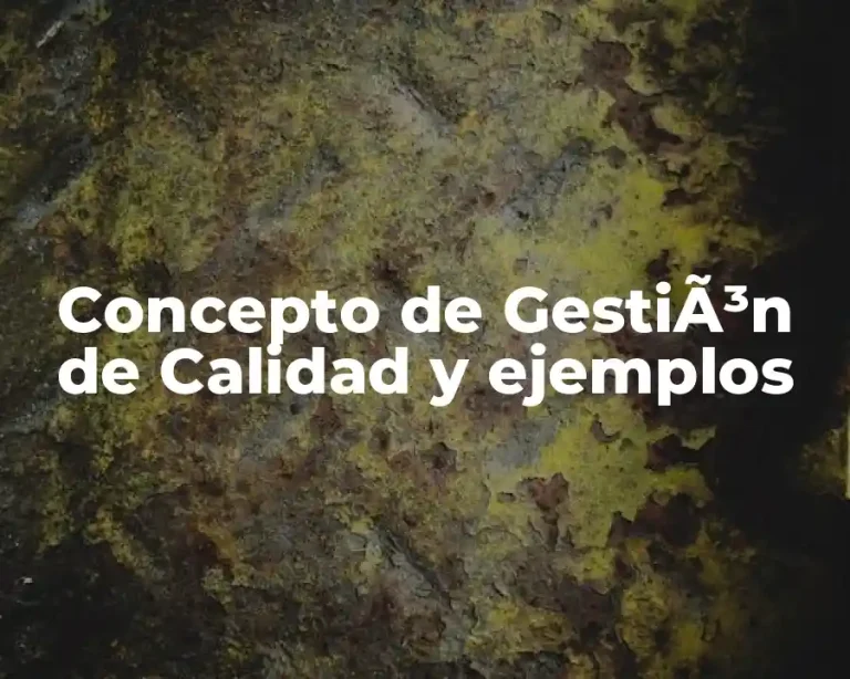 Concepto de GestiÃ³n de Calidad y ejemplos