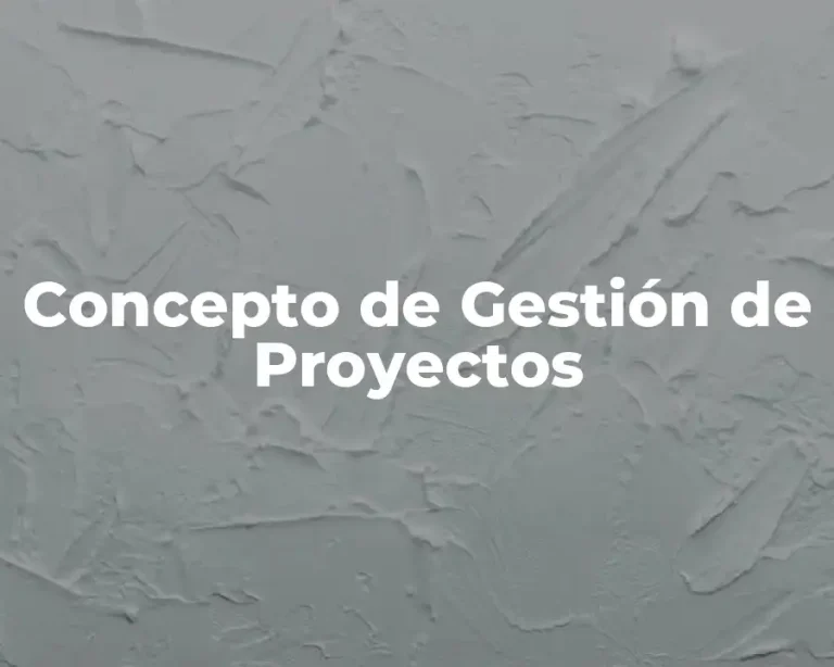Concepto de Gesti&oacute;n de Proyectos