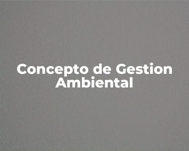 Concepto de Gestion Ambiental