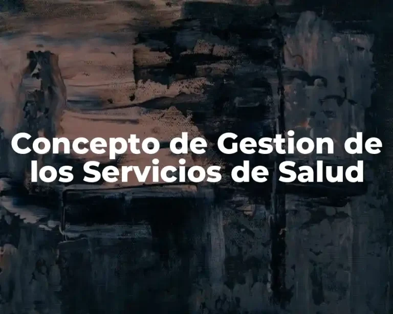 Concepto de Gestion de los Servicios de Salud