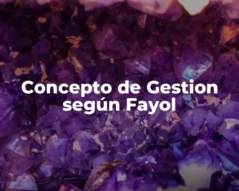 Concepto de Gestion según Fayol