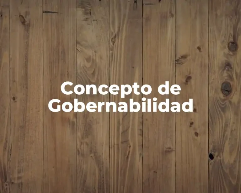 Concepto de Gobernabilidad