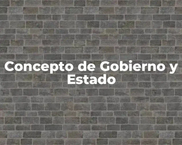 Concepto de Gobierno y Estado