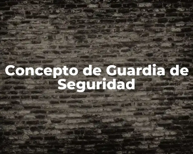 Concepto de Guardia de Seguridad