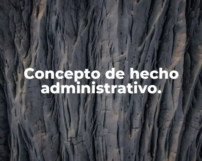 Concepto de hecho administrativo.