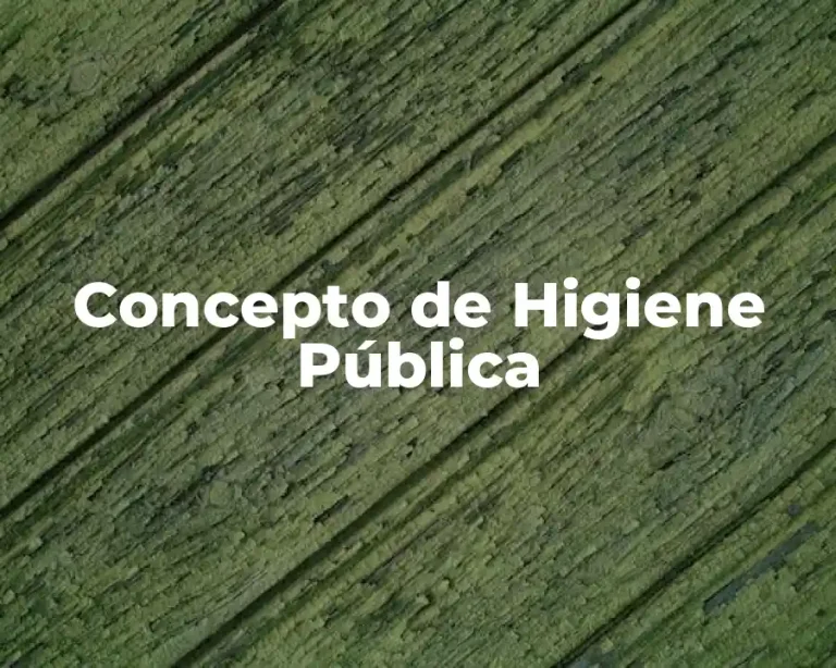 Concepto de Higiene Pública