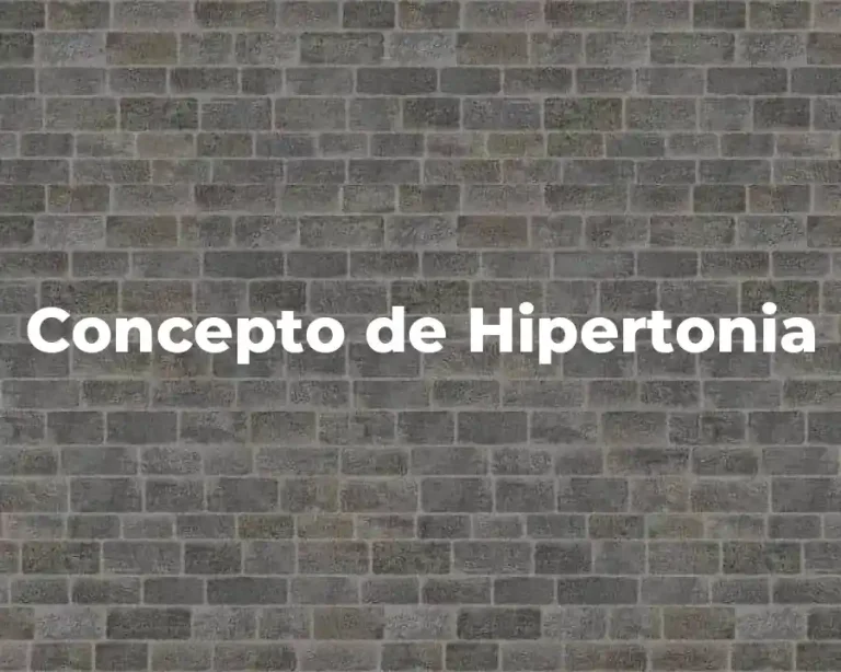 Concepto de Hipertonia
