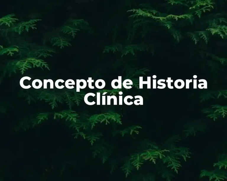 Concepto de Historia Clínica
