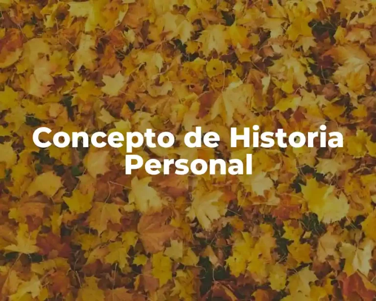 Concepto de Historia Personal
