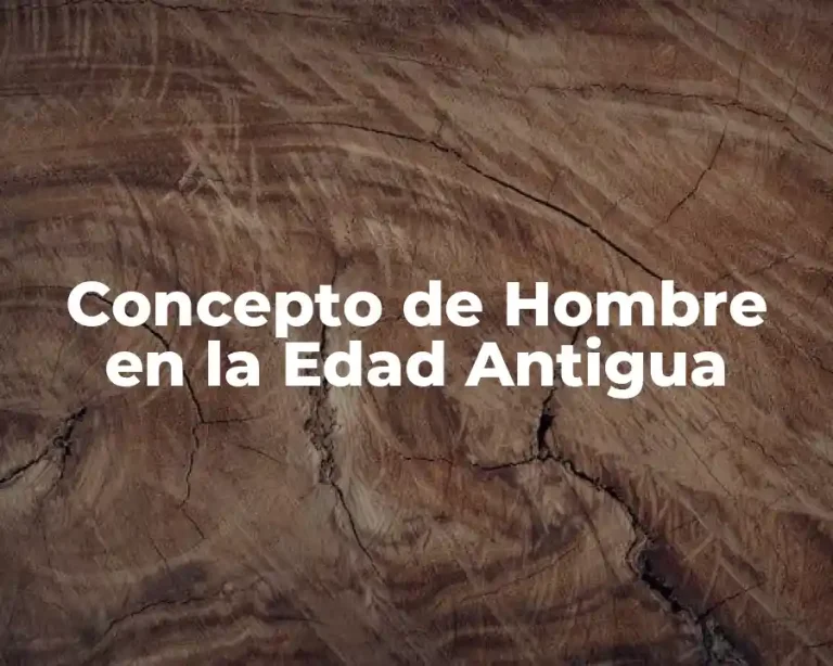 Concepto de Hombre en la Edad Antigua