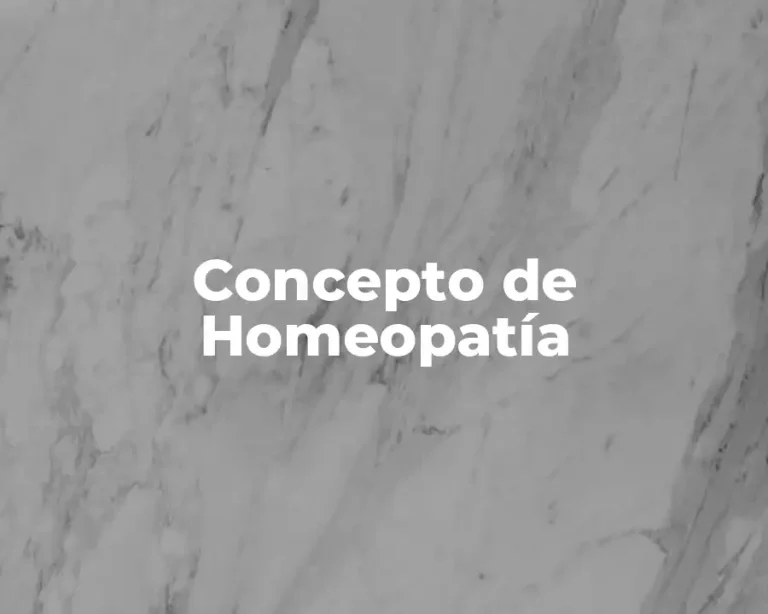 Concepto de Homeopatía