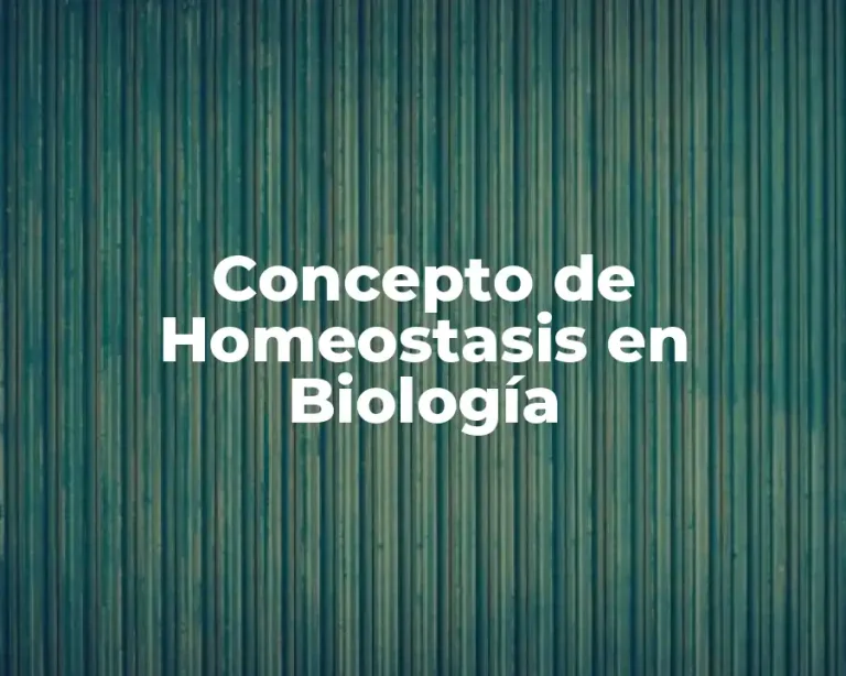 Concepto de Homeostasis en Biología