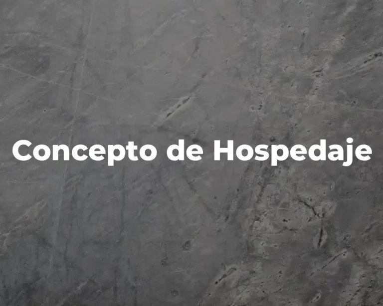 Concepto de Hospedaje