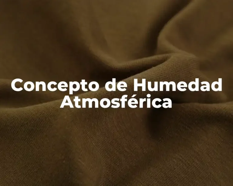 Concepto de Humedad Atmosférica
